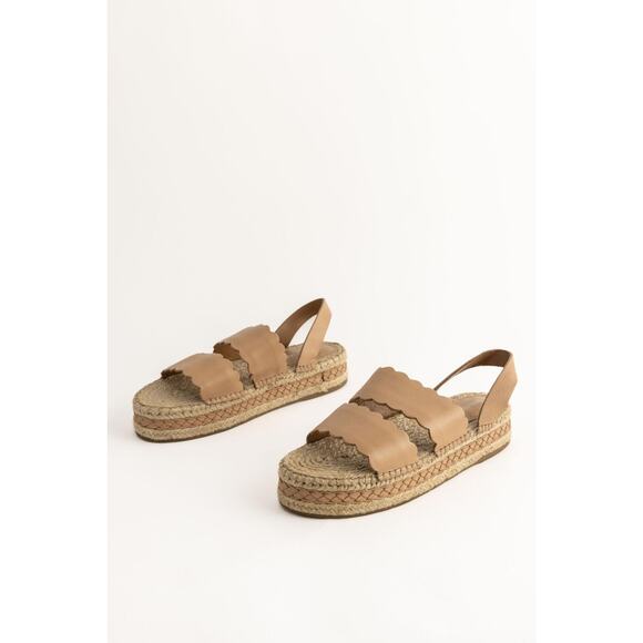 Zimmermann Leather Espadrille Slingback Platform Sandals Nude Women's Size 40 - Picture 2 of 8